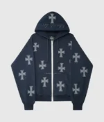 Unknown London Rhinestone Hoodie NavyWhite 3