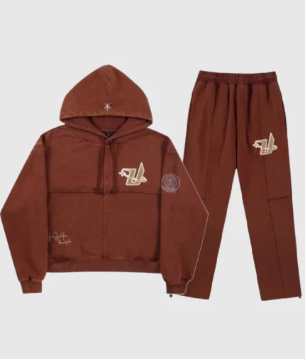 Unknown London Panelled Tracksuit Brown 3