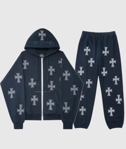 Unknown London Rhinestone Tracksuit NavyWhite 3